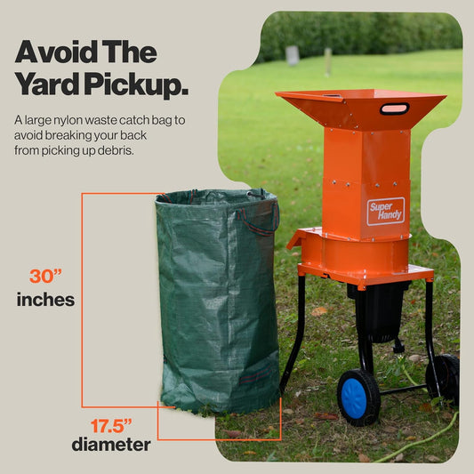 SuperHandy Small Branch Chipper Leaf Mulcher - 120VAC 60Hz Electric Shredder