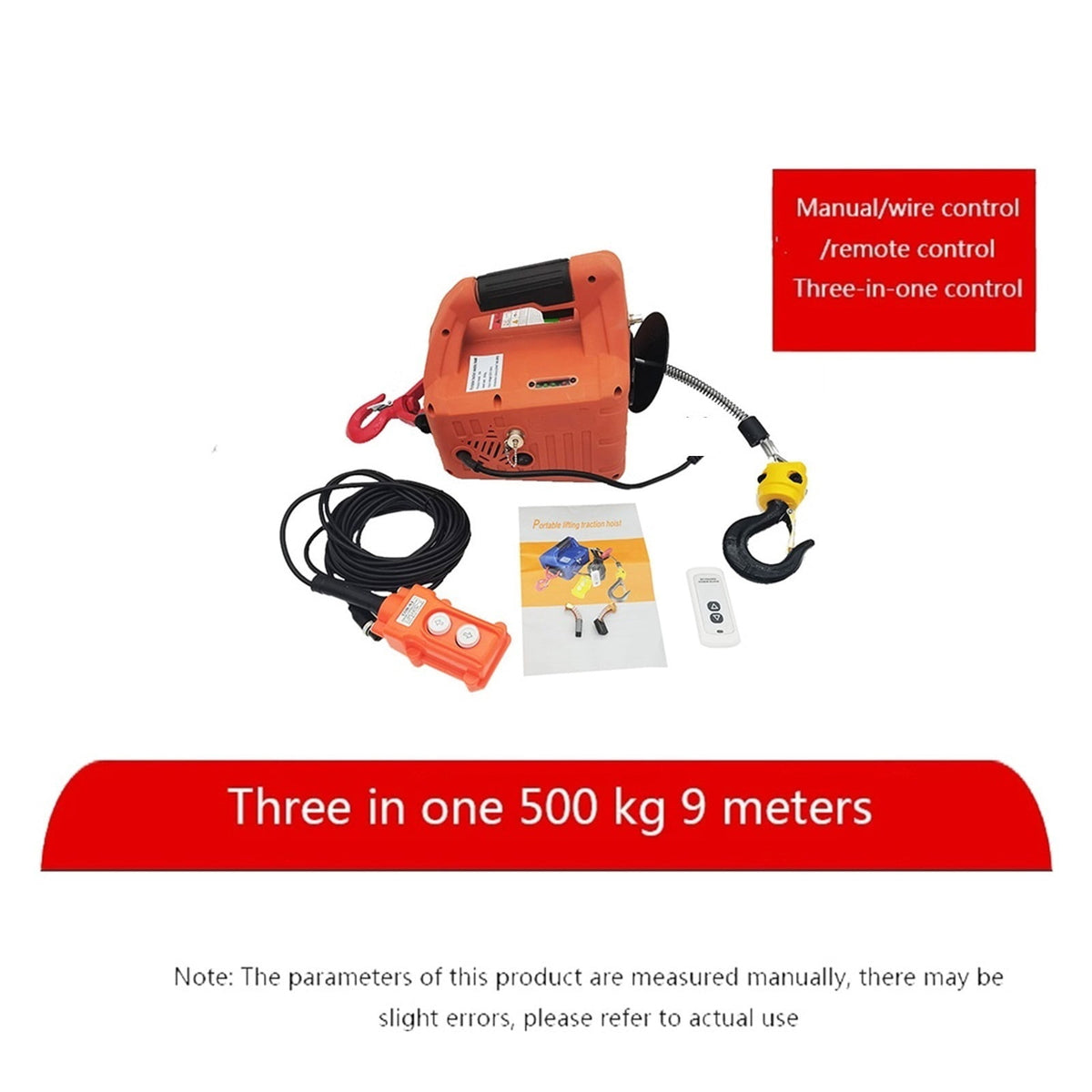 500kg Remote Control Crane Hoist Wire Rope Electric Hoist Aluminum Shell Hoist Household Indoor Small Crane Hoist ,Powerful Pulling Performance