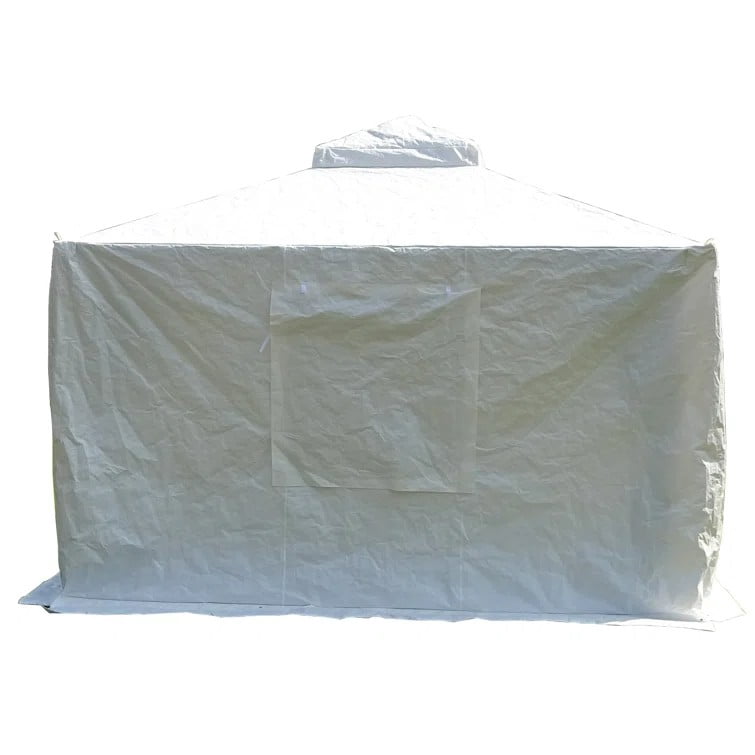 Domi 12 x 14 ft Gazebo Winter Cover, Double Roof Universal Enclosure with Sidewalls & Mesh Windows, Waterproof for Hardtop Gazebos, White