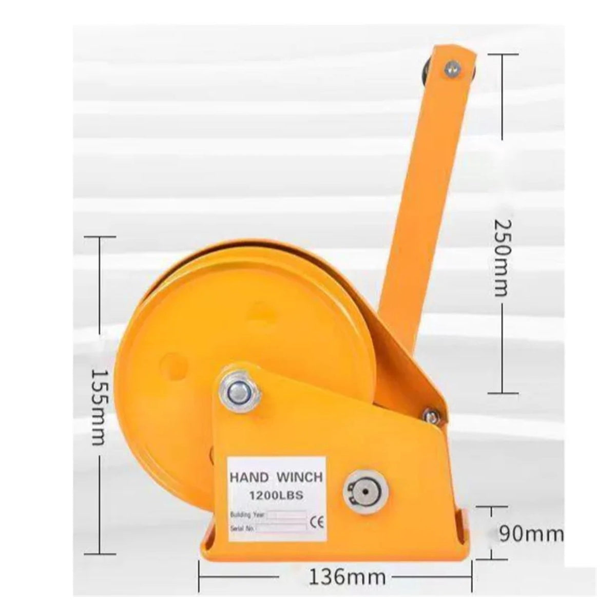 1200 Pounds 30m Wirerope Hand Operated Winch, Small Portable Winch Manual Traction Hoist Winch Crane Bidirectional Self-locking ,Excellent Towing Capacity