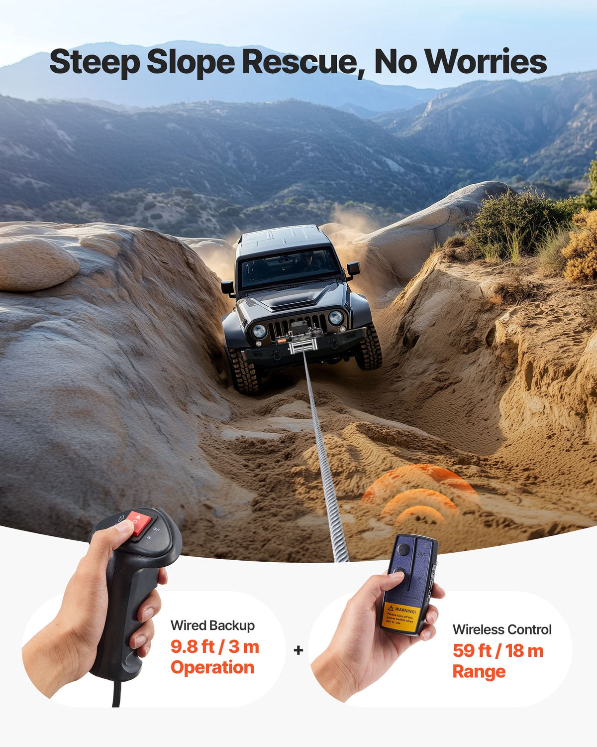 VEVOR Electric Winch, 12000 lbs Load Capacity, 12V DC Truck Winch with Φ7/20 in x 85 ft Steel Rope, Wireless & Wired Remote Control, Suitable for Towing SUV Jeep Trailer Boat Off-Road Vehicle