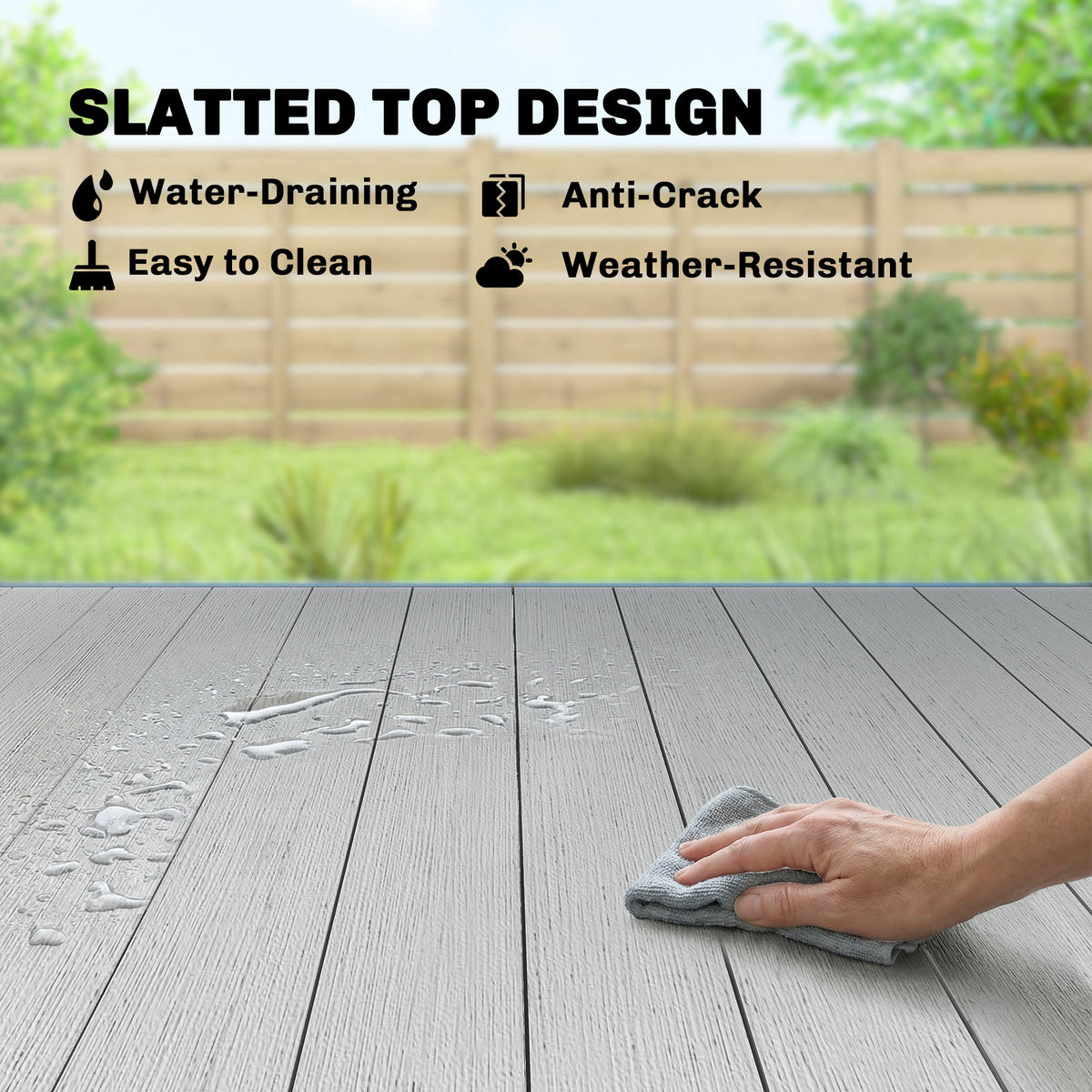 Outsunny Rectangular Patio Table for 6, 55" Outdoor Dining Table, Grey