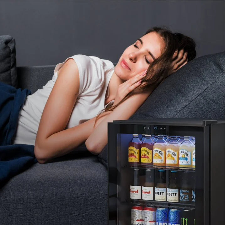 2026 NewYeego Beverage Refrigerator Cooler, Freestanding Beverage Fridge with Glass Door,95 Cans