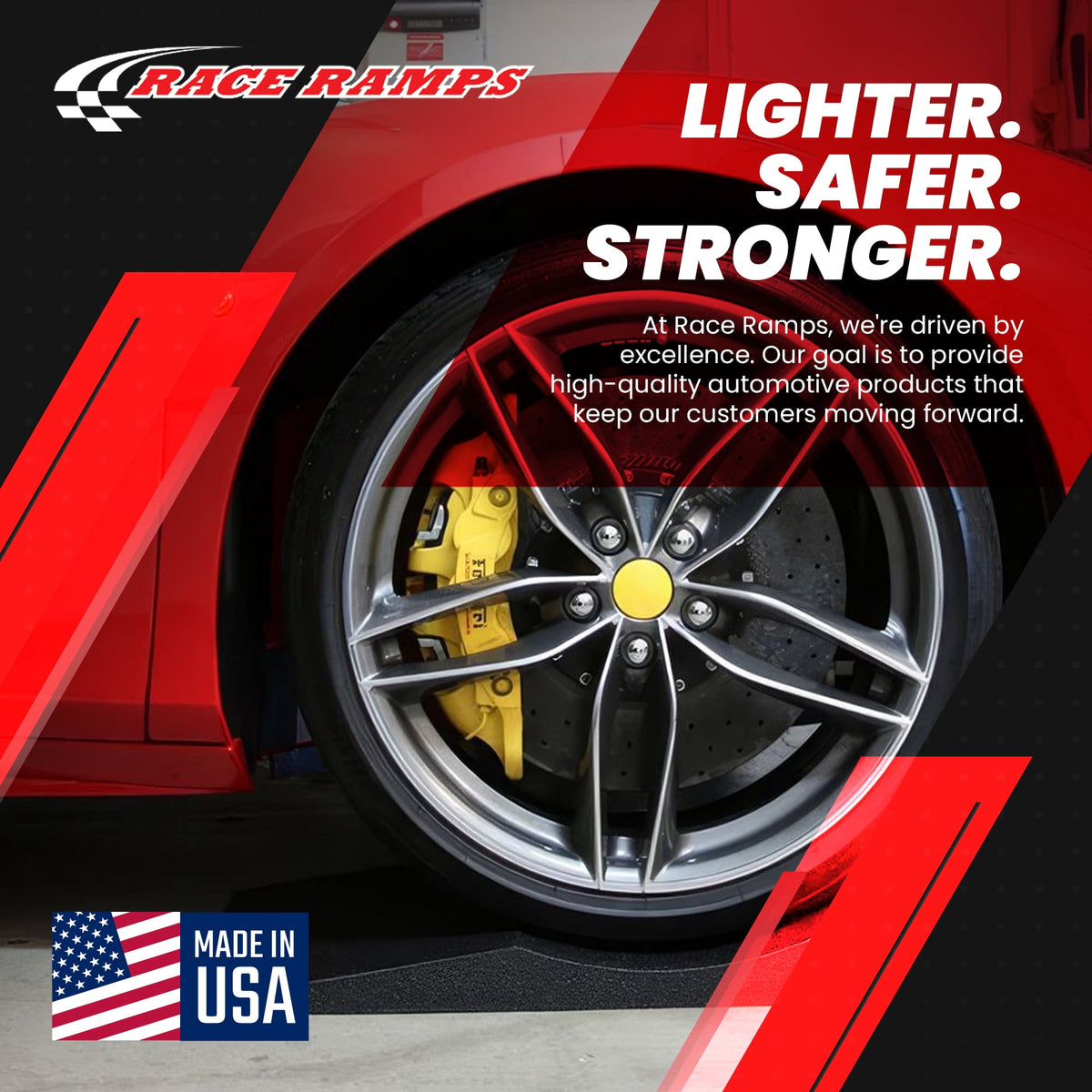 Race Ramps Supercar FlatStoppers, Tire Car Ramps for Storage, 16" Wide, Set of 4
