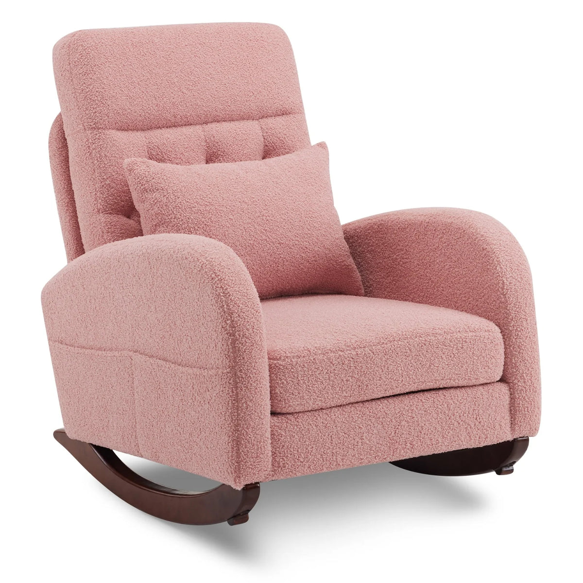 2026 NewKtaxon Rocking Accent Chair Glider Reading Chair Comfy Teddy Velvet Upholstered Single Sofa Rocker for Living Room, Nursery, Bedroom Beige