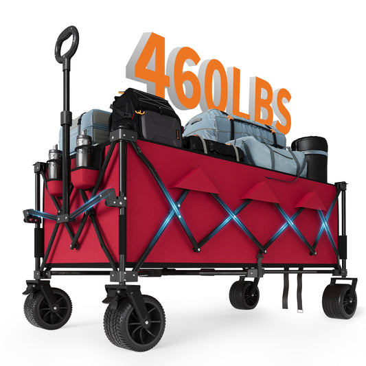 Collapsible Wagon Heavy Duty with All Terrain Wheels for Beach Sports