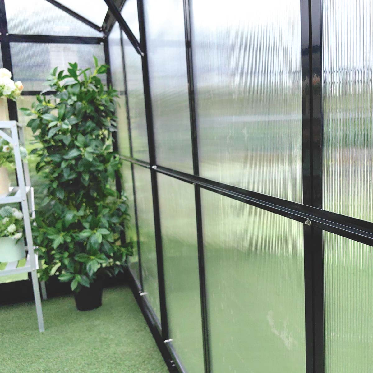 TMG Industrial Pacific Series 7' x 16' Premium Greenhouse, 7.4' Height, Aluminum Frame, Polycarbonate Roof and Walls, Slide & Lock System, TMG-GHP0716