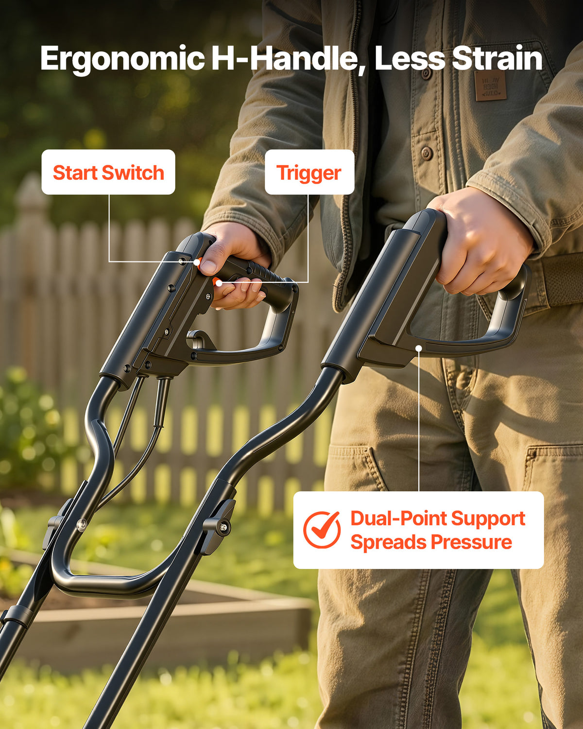 VEVOR Corded Electric Tiller, 14 Inch Tilling Width Garden Rototiller, 10-Amp Motor Heavy-Duty Tilling Machine, Cultivator with Steel Tines and Foldable Handle