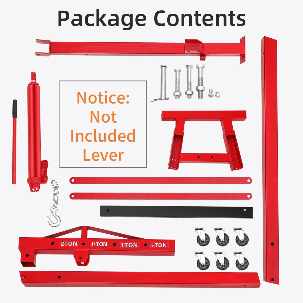 Engine Hoist, Cherry Picker Shop Crane with 6 Casters and Telescopic Boom, Heavy Duty Lift for Garage, Workshop, Automotive Repair(Max Load Capacity 1.2 Tons)
