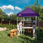EAGLE PEAK 5x5 Pop up Canopy Tent Instant Outdoor Canopy Easy Set - up Straight Leg Folding Shelter(blue), Purple
