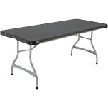 Lifetime 6 Foot Rectangle Folding Table, Indoor/Outdoor Commercial Grade, Black (280350), Black/Silver