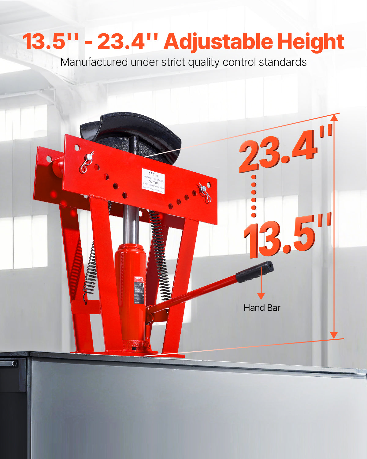 VEVOR Hydraulic Pipe Bender 16 Ton Manual Pipe Bending Tool with 8 Dies