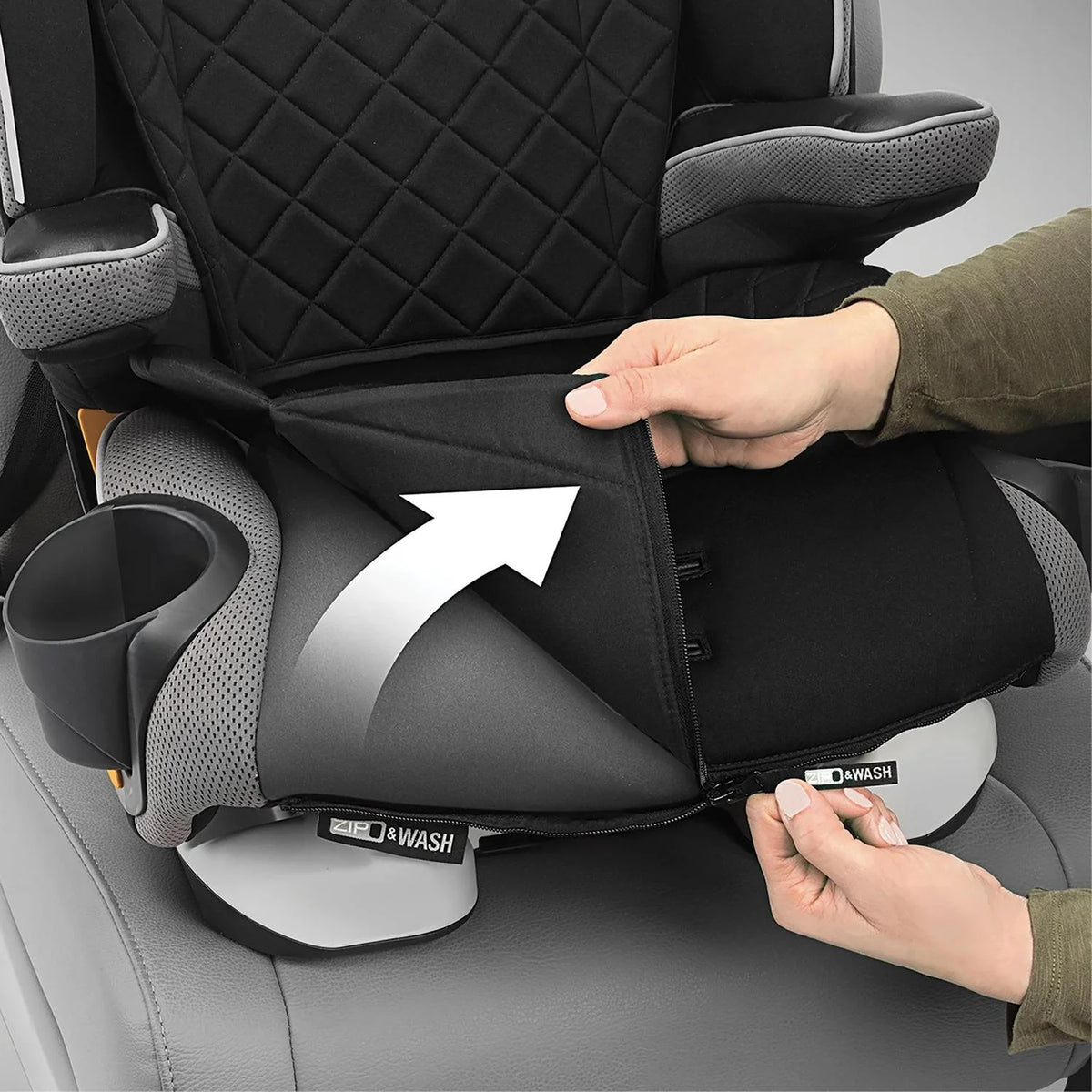 2026 NewChicco MyFit Zip Harness and Booster Car Seat - Nightfall (Black). New