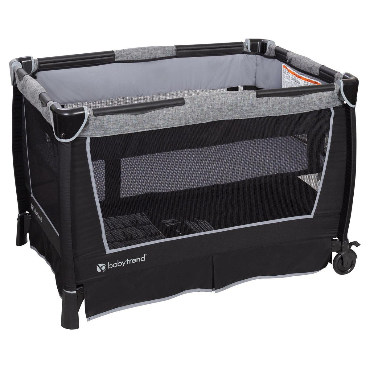 2026 NewBaby Trend Simply Smart Nursery Center Playard with Bassinet and Travel Bag - Whisper Grey