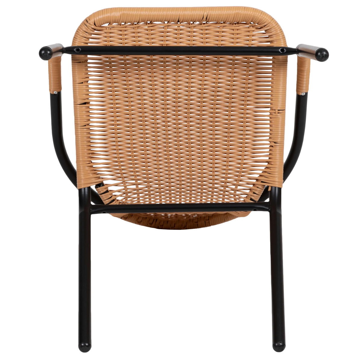2026 NewEmma + Oliver Indoor/Outdoor Stacking Rattan Restaurant Patio Chairs, Set of 2, Gray