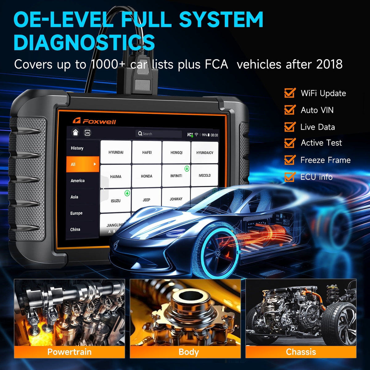 Foxwell NT809+BM310 Full-System Automotive Diagnostic Tool