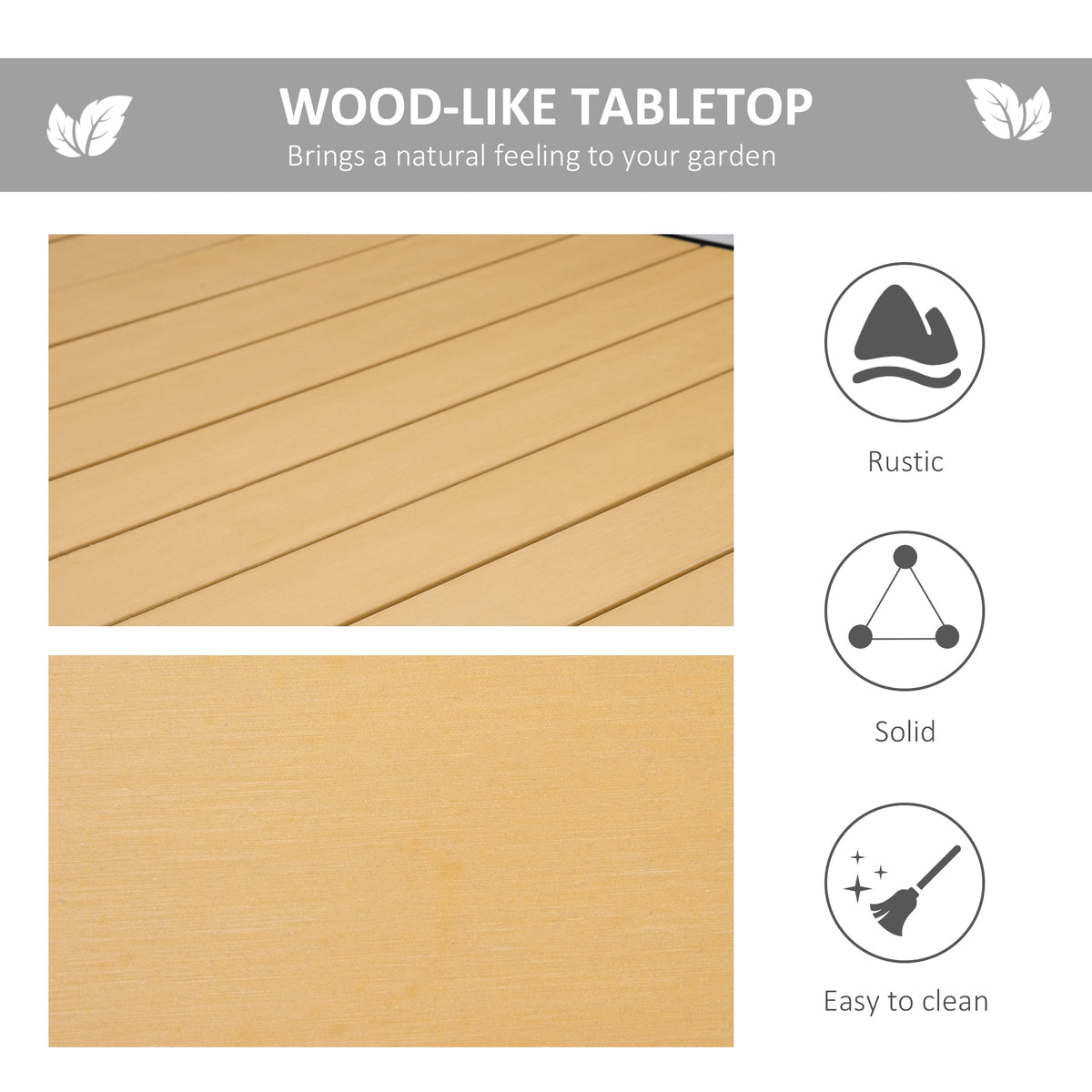 Outsunny 75" x 35" Outdoor Dining Table for 8 People, Natural