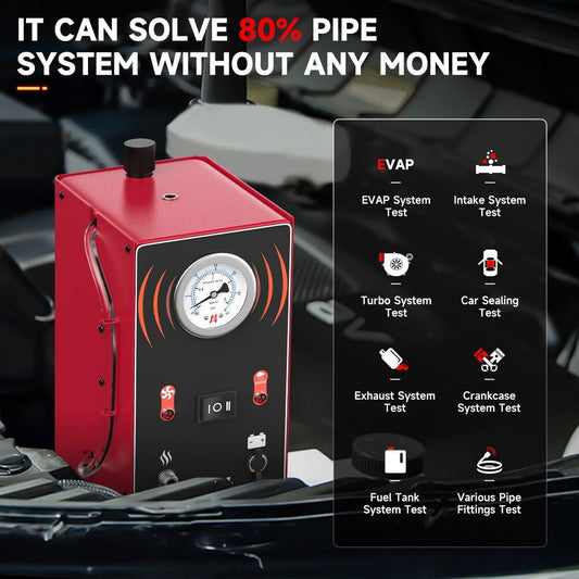 ANCEL S200 Smoke Machine Automotive Leak Detector, Evap Smoke Machine Leak Diagnostic Tester, Dual Mode Auto Fuel Pipe System Vacuum Leak Smoke Tester with Pressure Gauge for All Car/Motorcycle/Truck