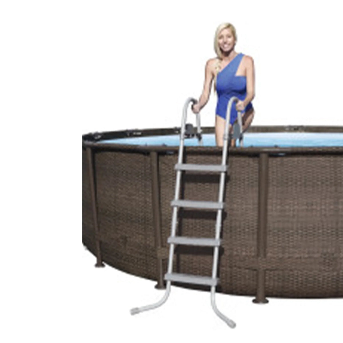 2026 NewBestway Power Steel 14' x 42" Round Above Ground Outdoor Swimming Pool Set