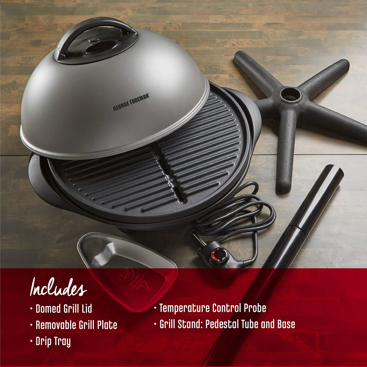 George Foreman Silver 12+ Servings Upto 15 Electric Grill