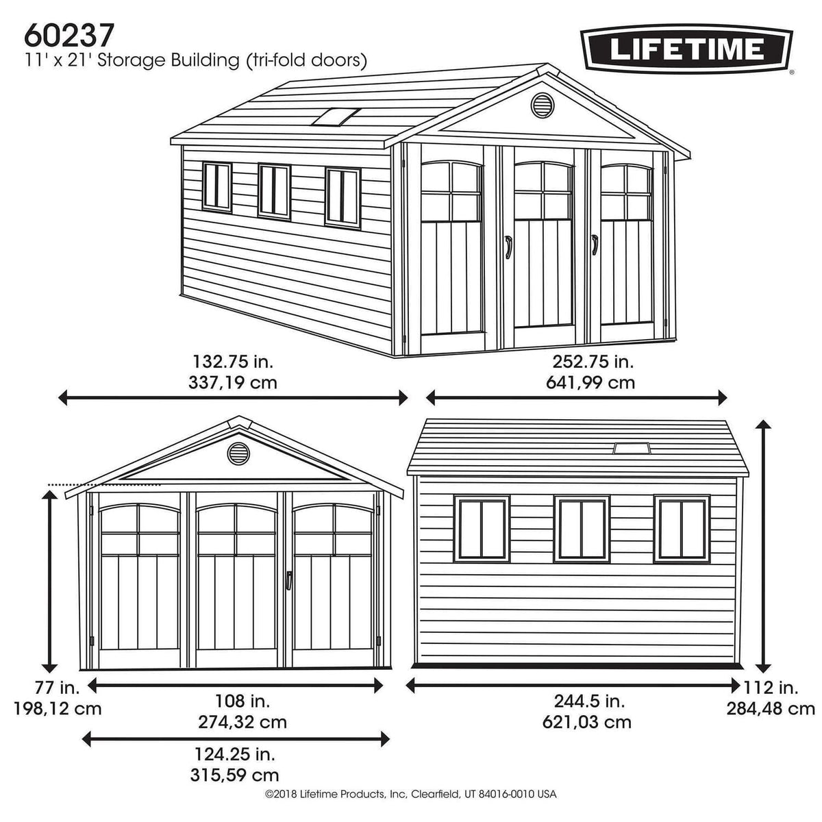 LIFETIME 11 Ft. X 21 Ft. Outdoor Storage Shed