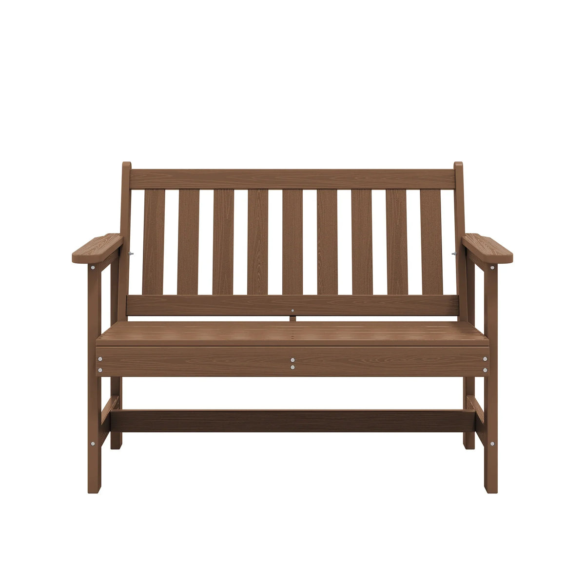 2026 NewSERWALL Outdoor Bench for 2-Person, Weather-Resistant HDPE with Aluminum Reinforcement, Supports 660 lbs, Comfortable Seating for Patio, Garden, and Porch, Black