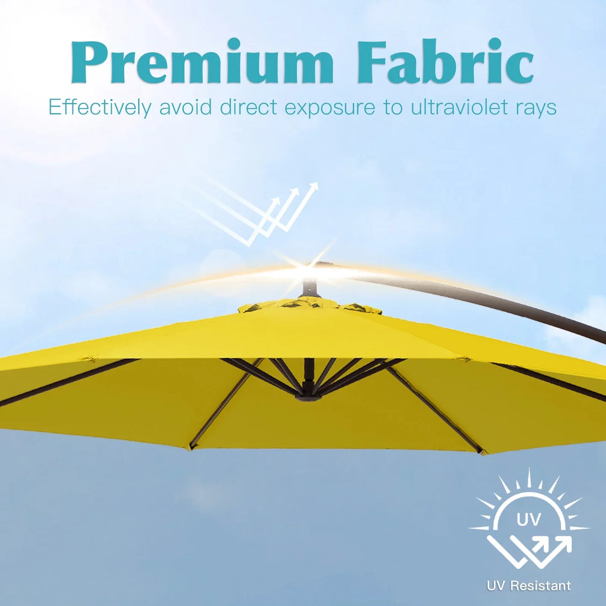 2026 NewJUSTLET 10ft Heavy Duty Patio Hanging Offset Cantilever Patio Umbrella W/ 4-Piece Base Included Included, Beige