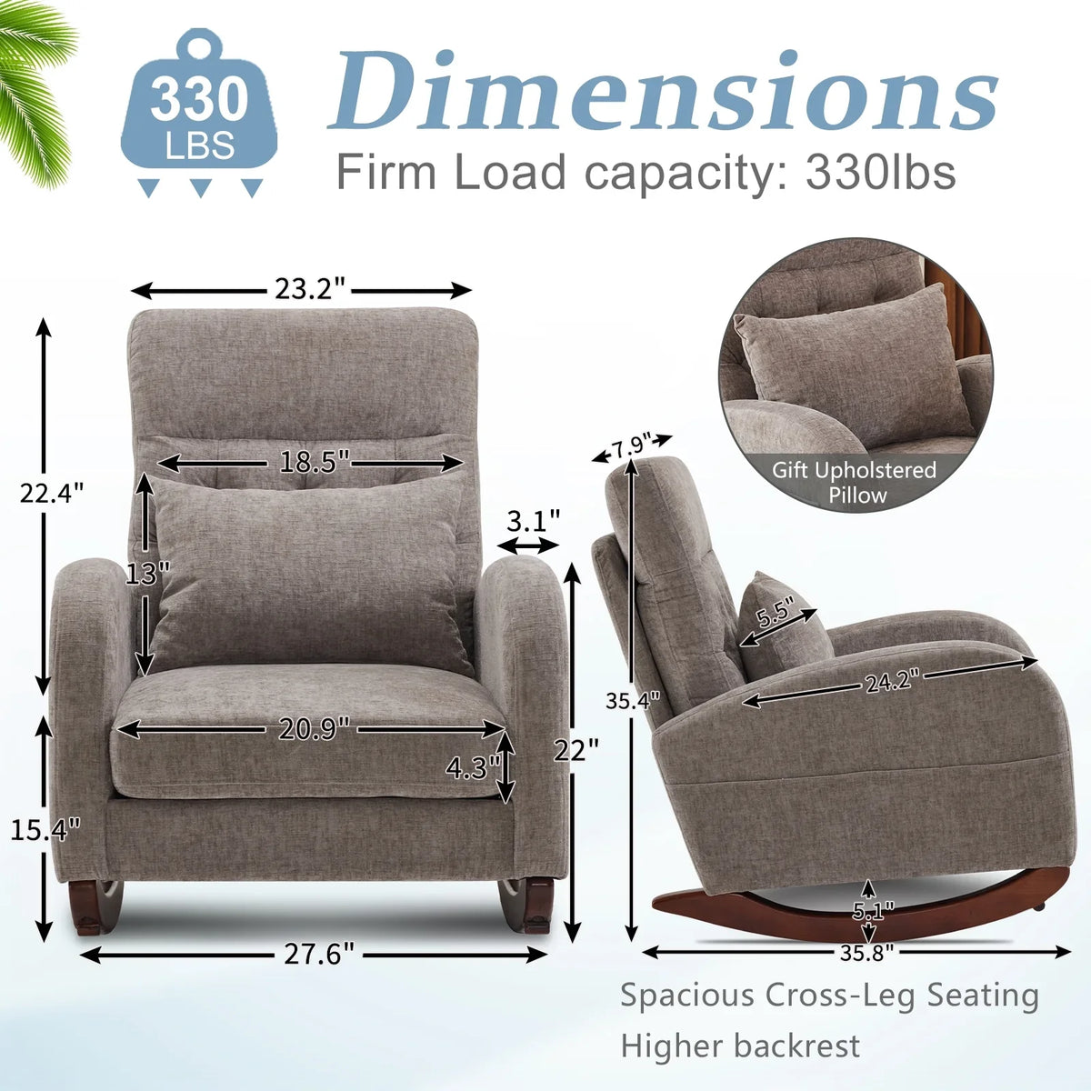 2026 NewKtaxon Rocking Accent Chair Glider Reading Chair Comfy Teddy Velvet Upholstered Single Sofa Rocker for Living Room, Nursery, Bedroom Beige