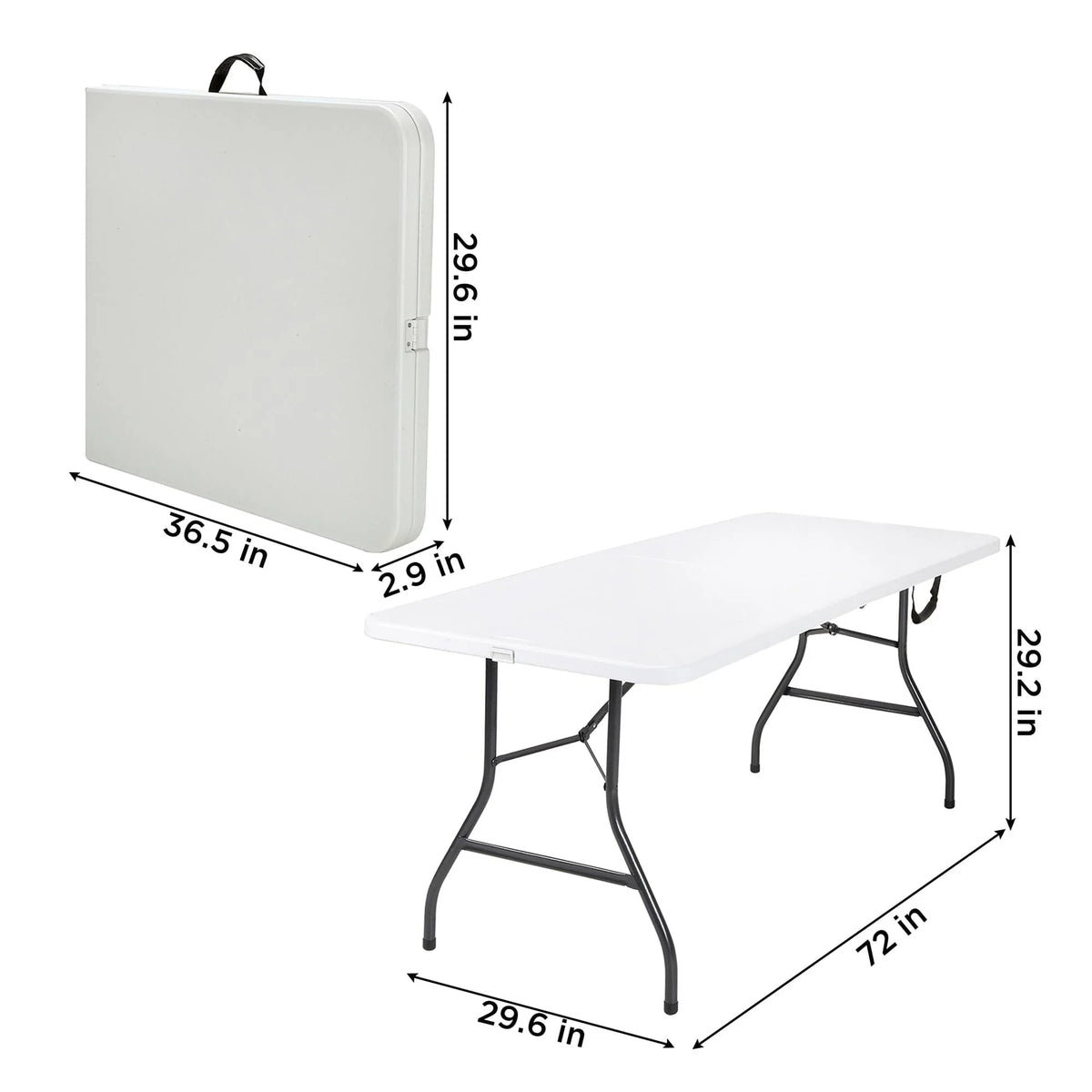 2026 NewCosco 6 Foot Folding Table In White Speckle