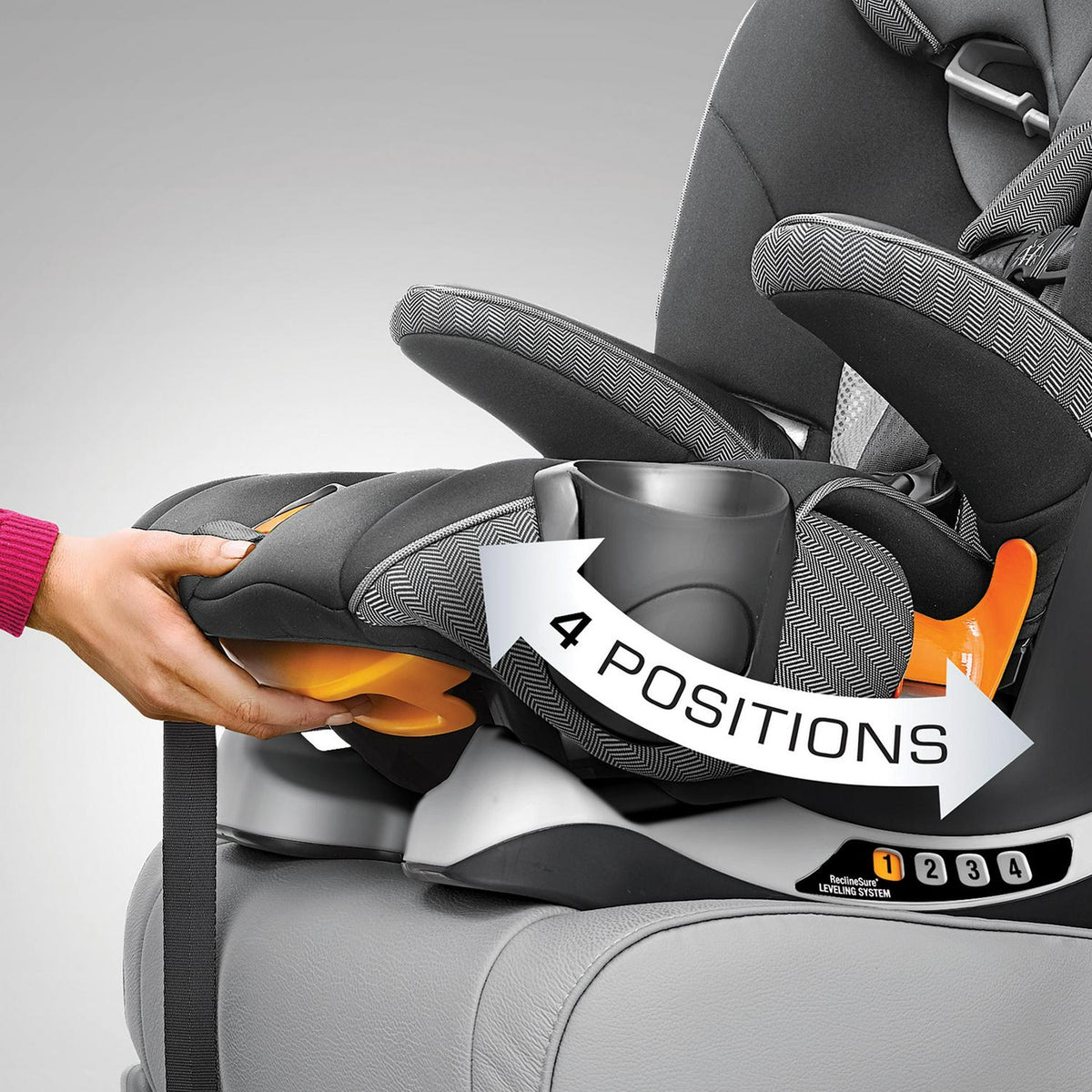 2026 NewChicco MyFit Harness and Booster Car Seat - Fathom (Grey/Blue). New