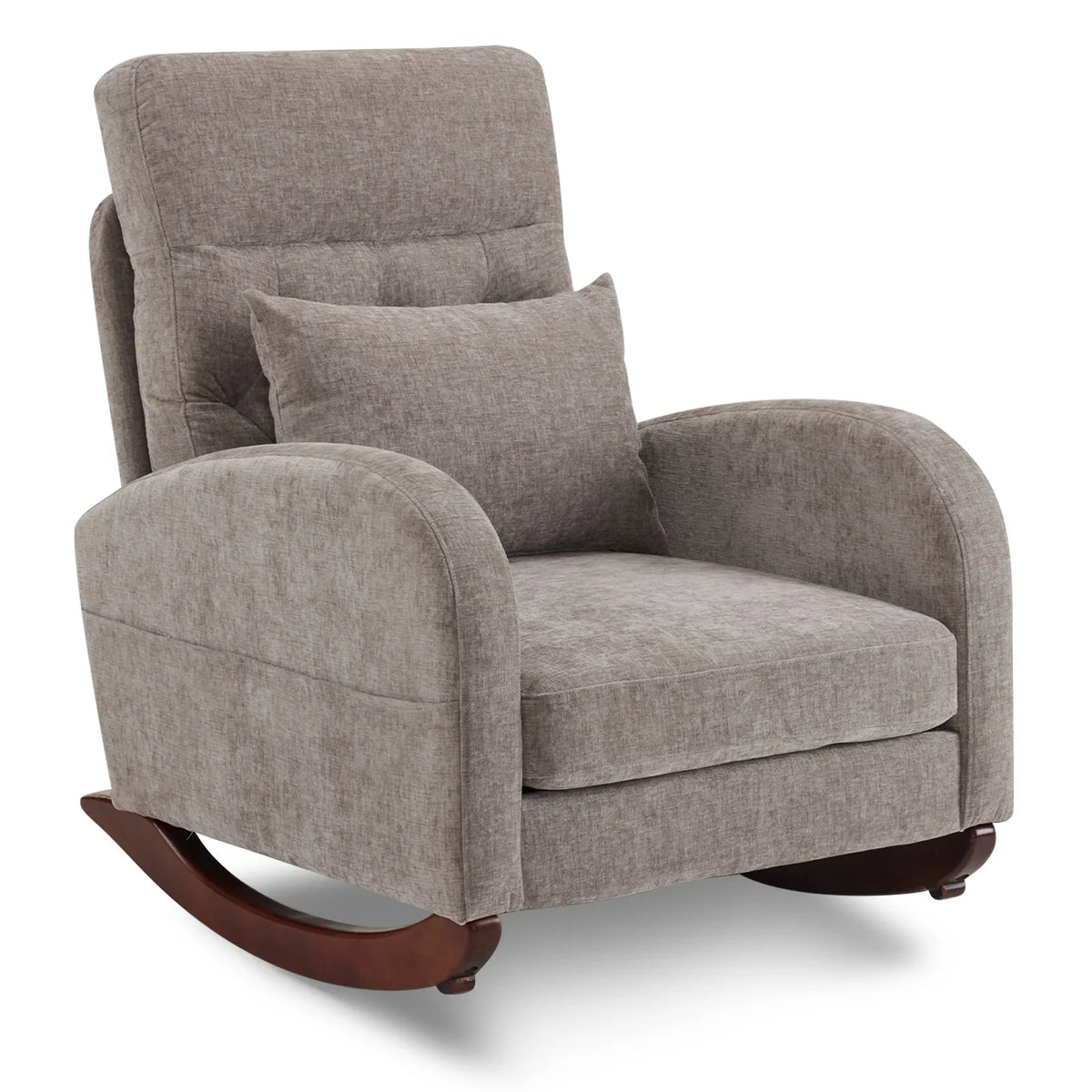 2026 NewKtaxon Rocking Accent Chair Glider Reading Chair Comfy Teddy Velvet Upholstered Single Sofa Rocker for Living Room, Nursery, Bedroom Beige