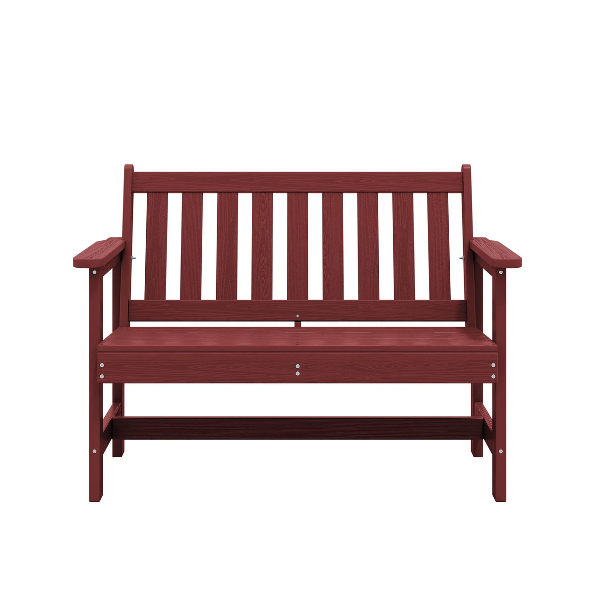 2026 NewSERWALL Outdoor Bench for 2-Person, Weather-Resistant HDPE with Aluminum Reinforcement, Supports 660 lbs, Comfortable Seating for Patio, Garden, and Porch, Black