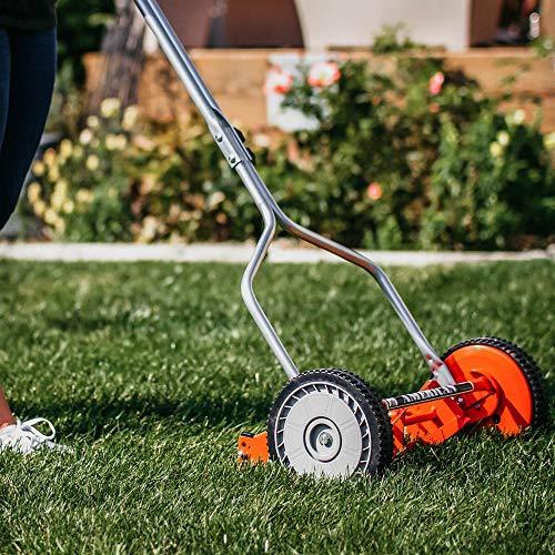 American Lawn Mower Company 1204-14 14-Inch 4-Blade Push Reel Lawn Mower, Red