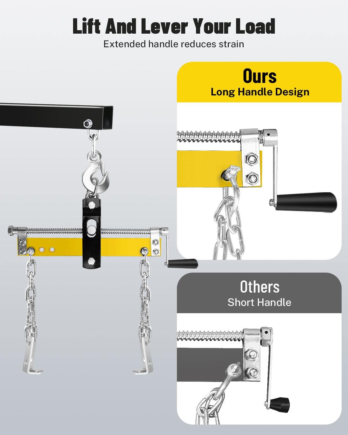 AKDSteel 2 Ton Hydraulic Engine Hoist Crane With Lever, Folding Cherry Picker With Telescopic Boom And 6 Locking Casters For Garage And Workshop