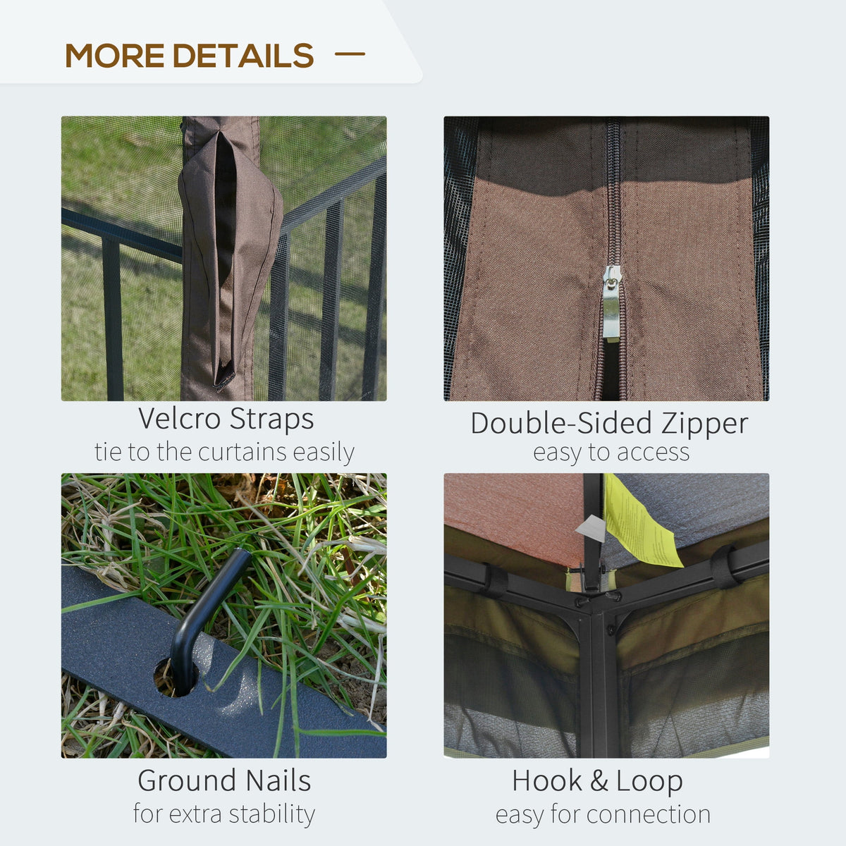 Outsunny 10'x10' Soft-top Patio Gazebo Deck Canopy, Coffee