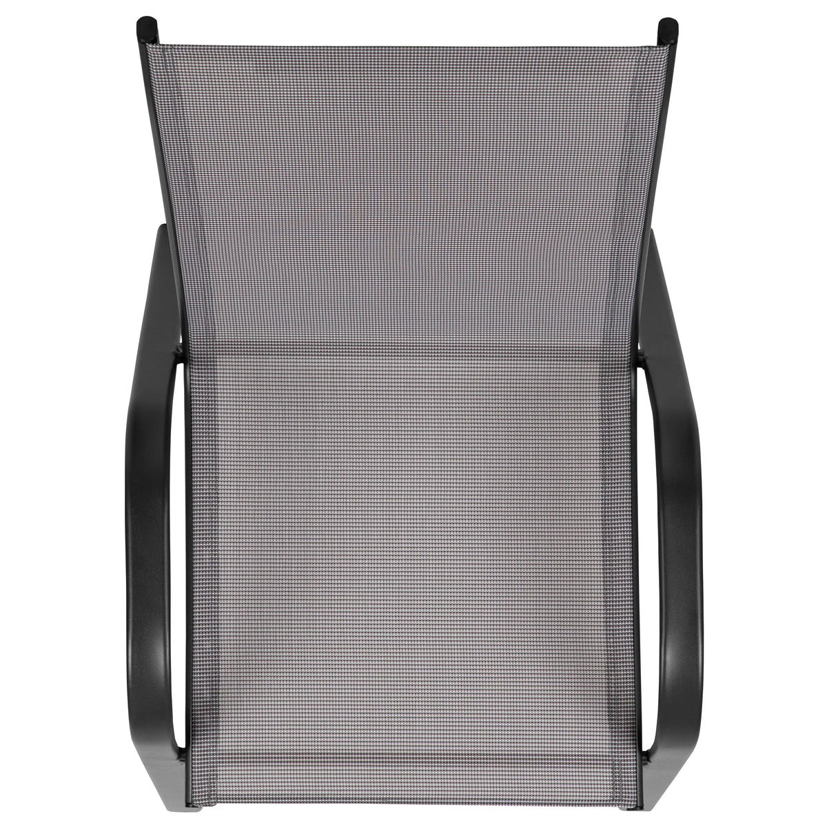 2026 NewBizChair 5 Pack Black Outdoor Stack Chair with Flex Comfort Material and Metal Frame