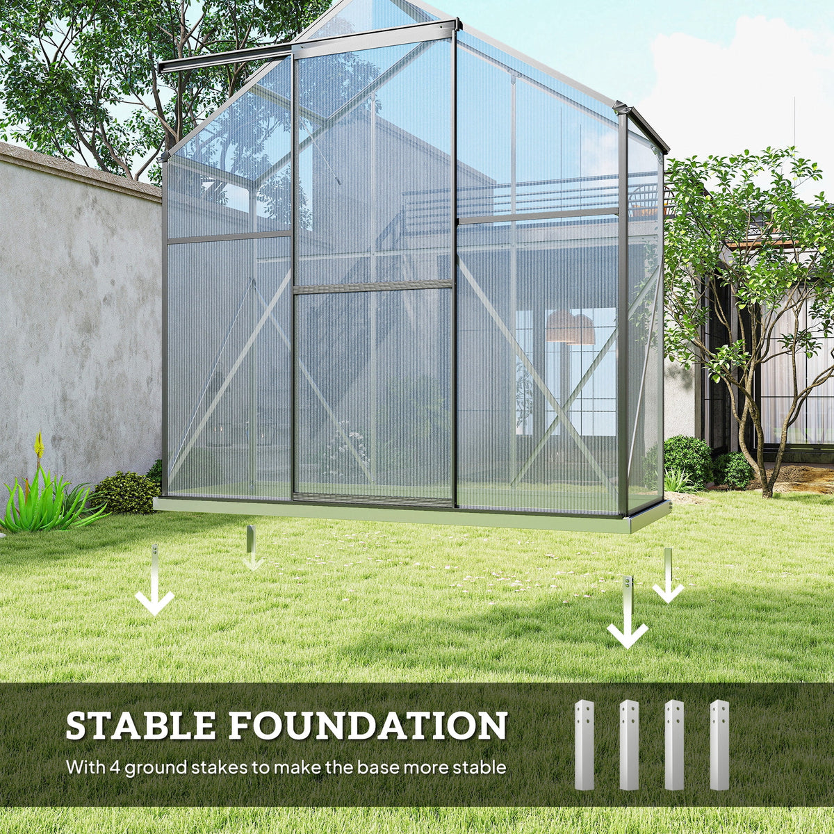 Outsunny 6' x 2.5' Polycarbonate Greenhouse Aluminium Walk-in Green House