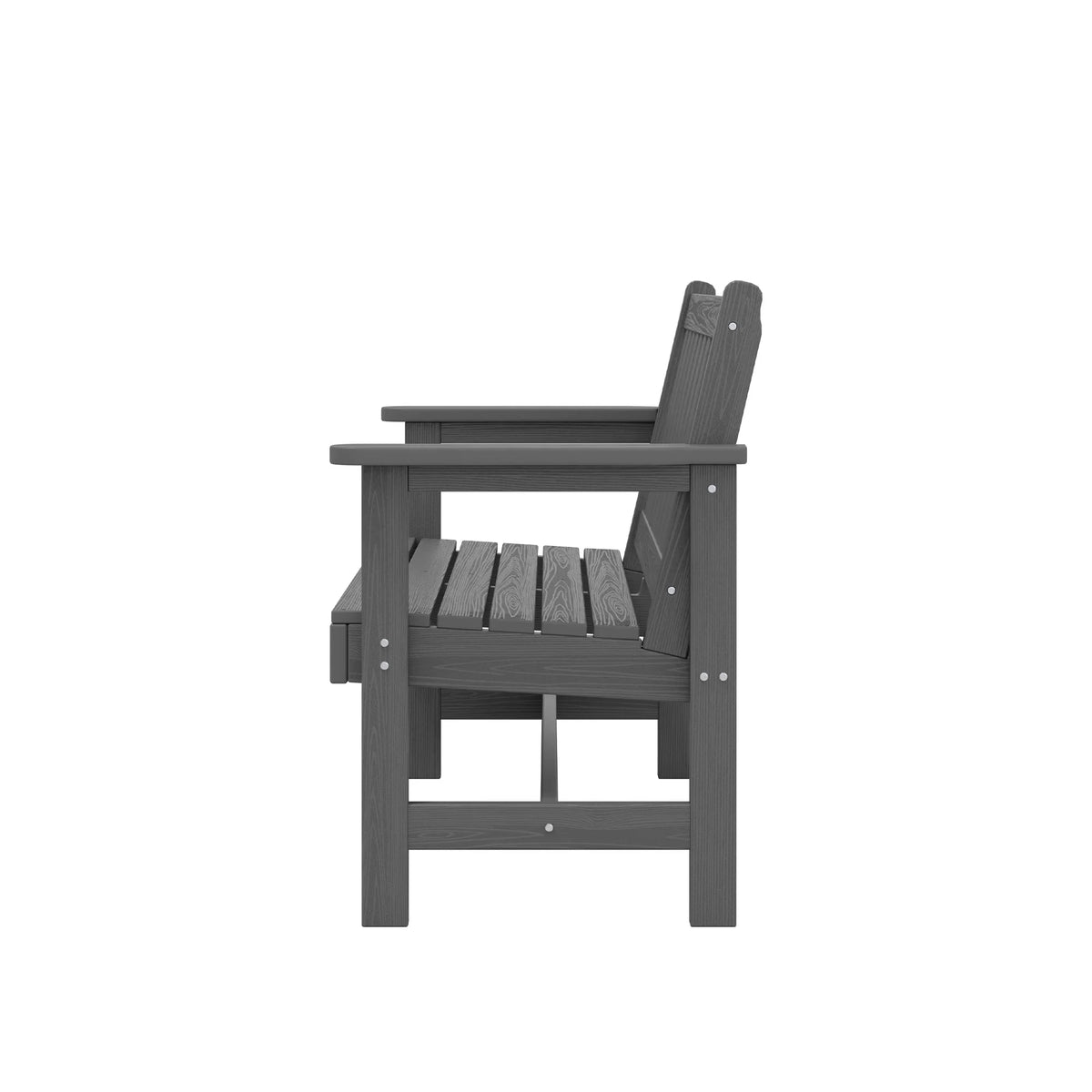 2026 NewSERWALL Outdoor Bench for 2-Person, Weather-Resistant HDPE with Aluminum Reinforcement, Supports 660 lbs, Comfortable Seating for Patio, Garden, and Porch, Black