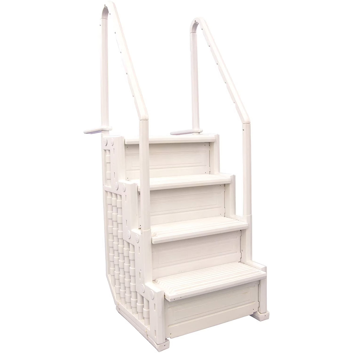 2026 NewBlue Torrent Antigua Step Ladder with Handrails for Above Ground Pools, White