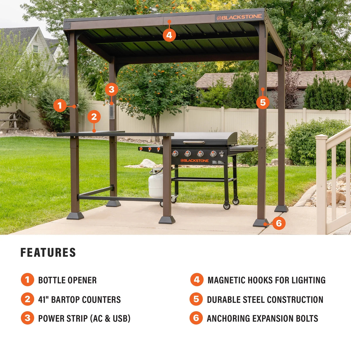 2026 NewBlackstone 5' x 8' Outdoor Griddle/Grill Pavilion Grill Gazebo