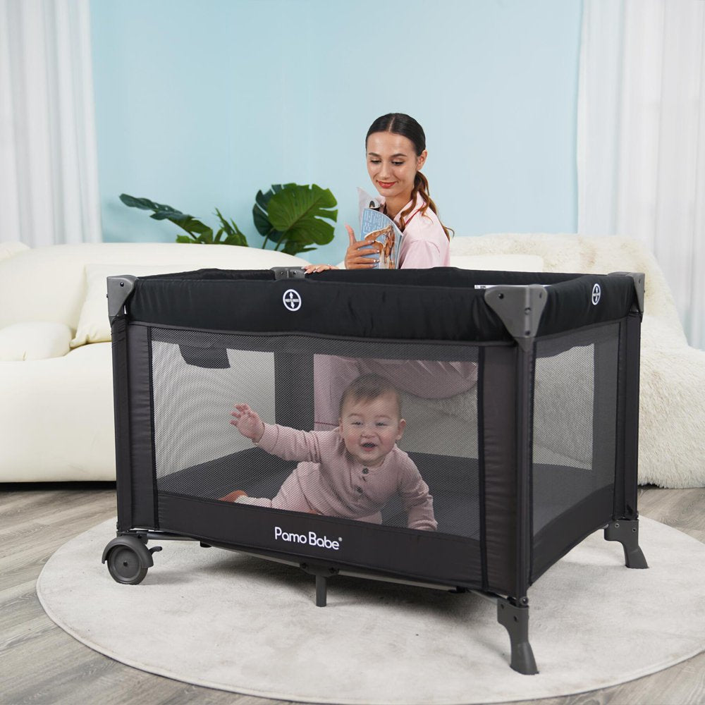 Pamo Babe Unisex Nursery Center Playard with Bassinet, Changing Table & Toys