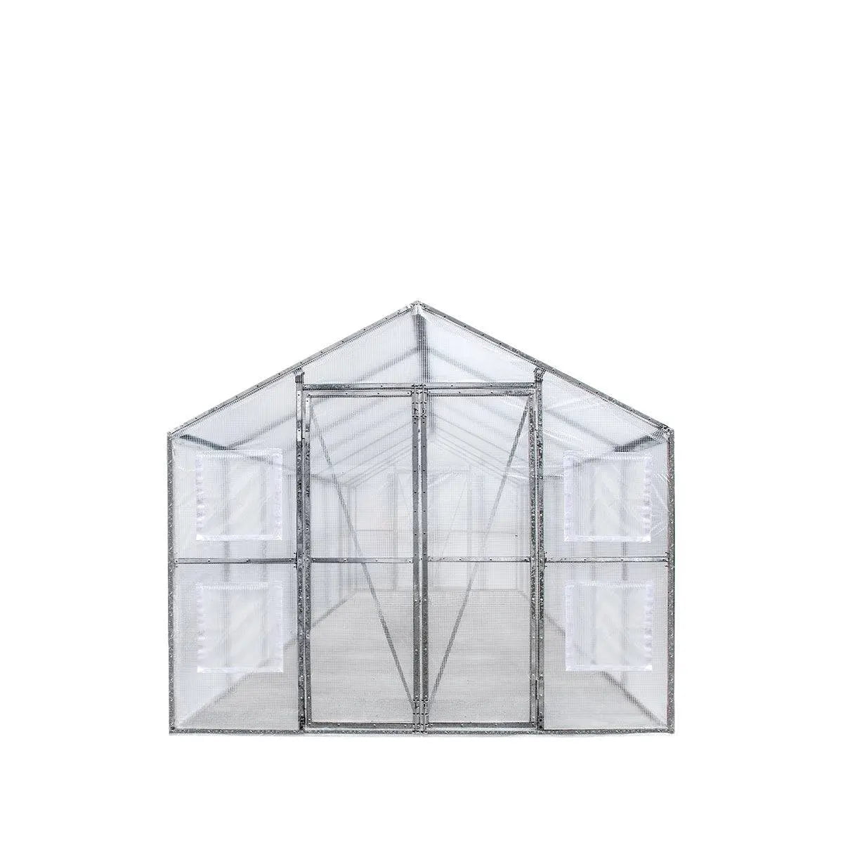 TMG Industrial 8' x 26' Greenhouse Grow Tent w/20 Mil Ripstop Leno Mesh PVC Cover, Galvanized Steel Frame, Roll-up Windows, TMG-GH826