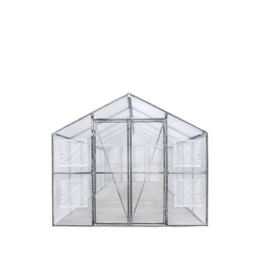 TMG Industrial 8' x 26' Greenhouse Grow Tent w/20 Mil Ripstop Leno Mesh PVC Cover, Galvanized Steel Frame, Roll-up Windows, TMG-GH826