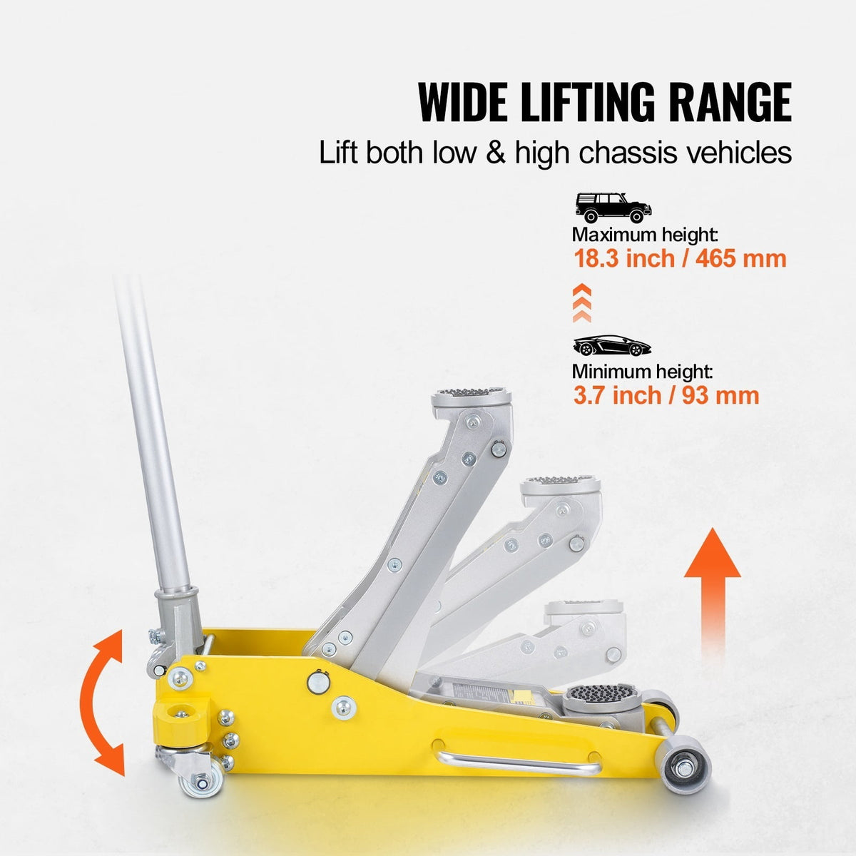 3T/2T Floor Jack Aluminum Hydraulic Racing Floor Jack Hydraulic Car Jack With Dual Piston Quick Lift Pump For Auto Repaire ,Easy to Operate