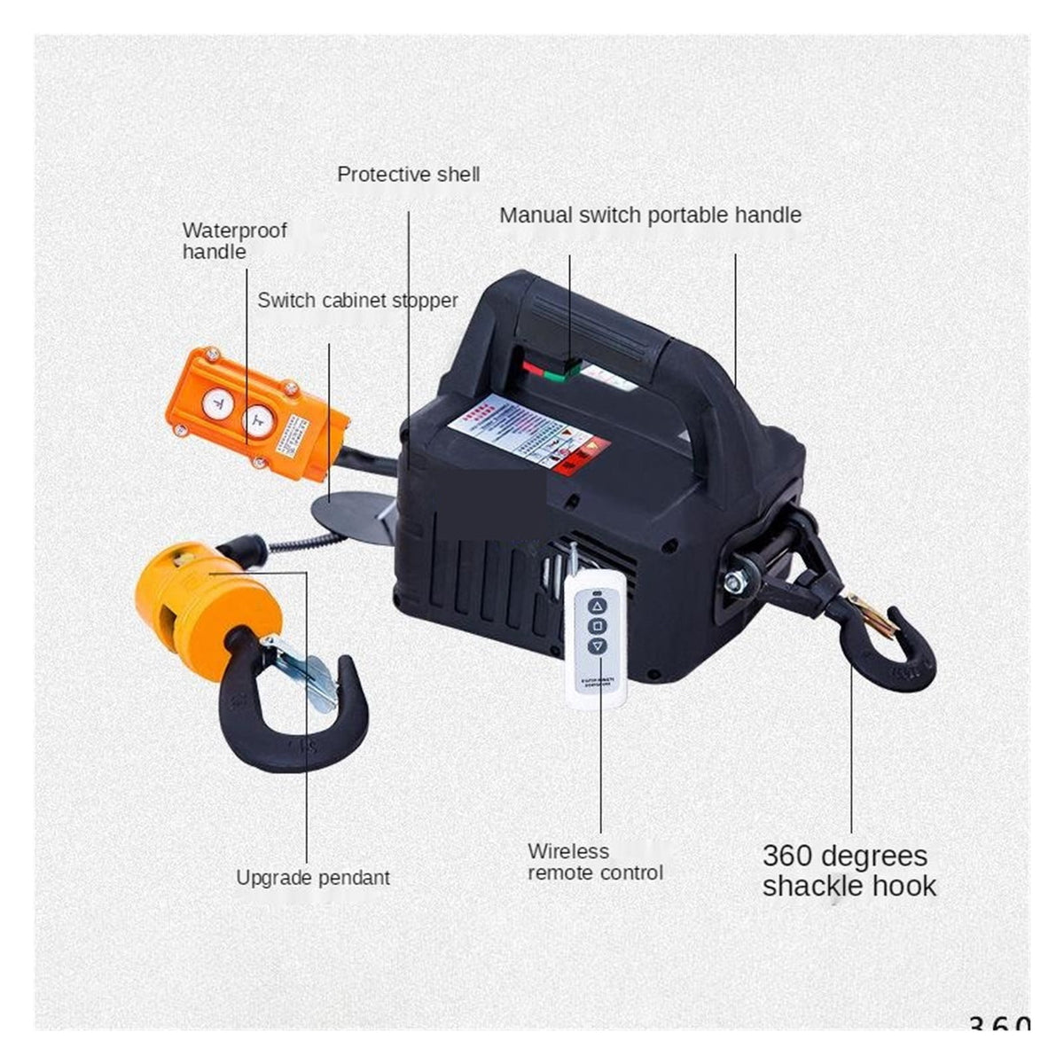 Electric Hoist,500Kg Portable Crane Electric Hoist For Cars, Home Improvement, Cargo Handling, Production Workshop Lifting ,Powerful Pulling Performance