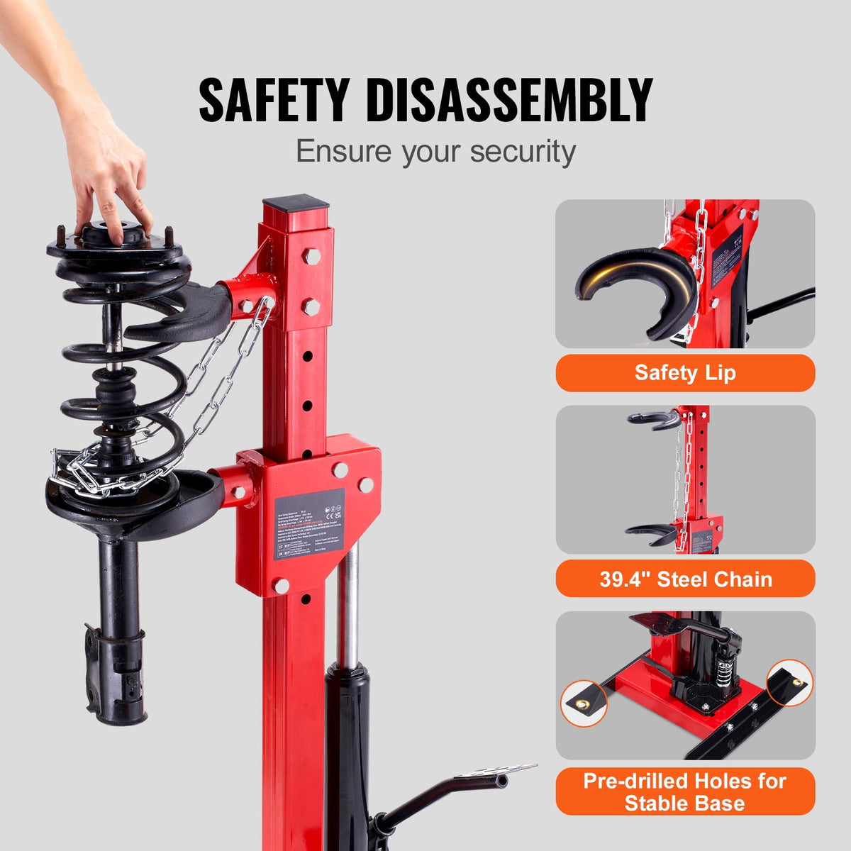 KFFKFF Coil Spring Compression Device, Hydraulic Jack with 4.5 Ton/9920 LBS Capacity, Compression Force Rated at 1 Ton, Automotive Coil Spring Compression Instrument, Hydraulic Spring Compression