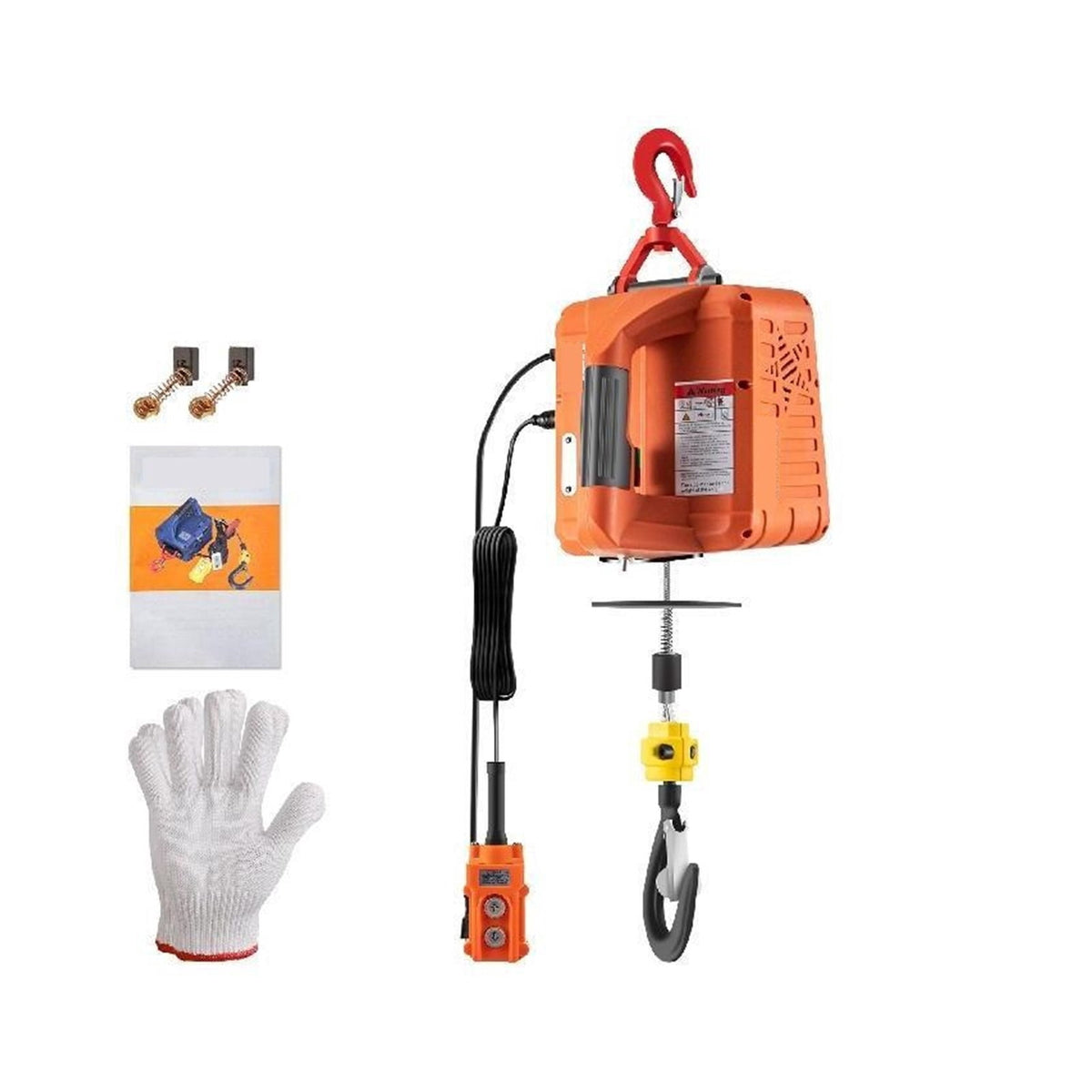 500kg/1100lbs Electric Hoist Winch Portable Crane 25ft Lifting Height Wireless Or Wire Remote Control For Transportation ,Outstanding Load Capacity