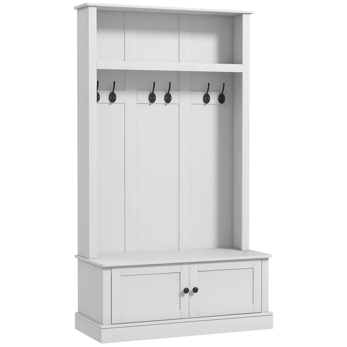 2026 NewHOMCOM Hall Tree, Entryway Bench w/ Coat Rack, Shoe Cabinet, Black