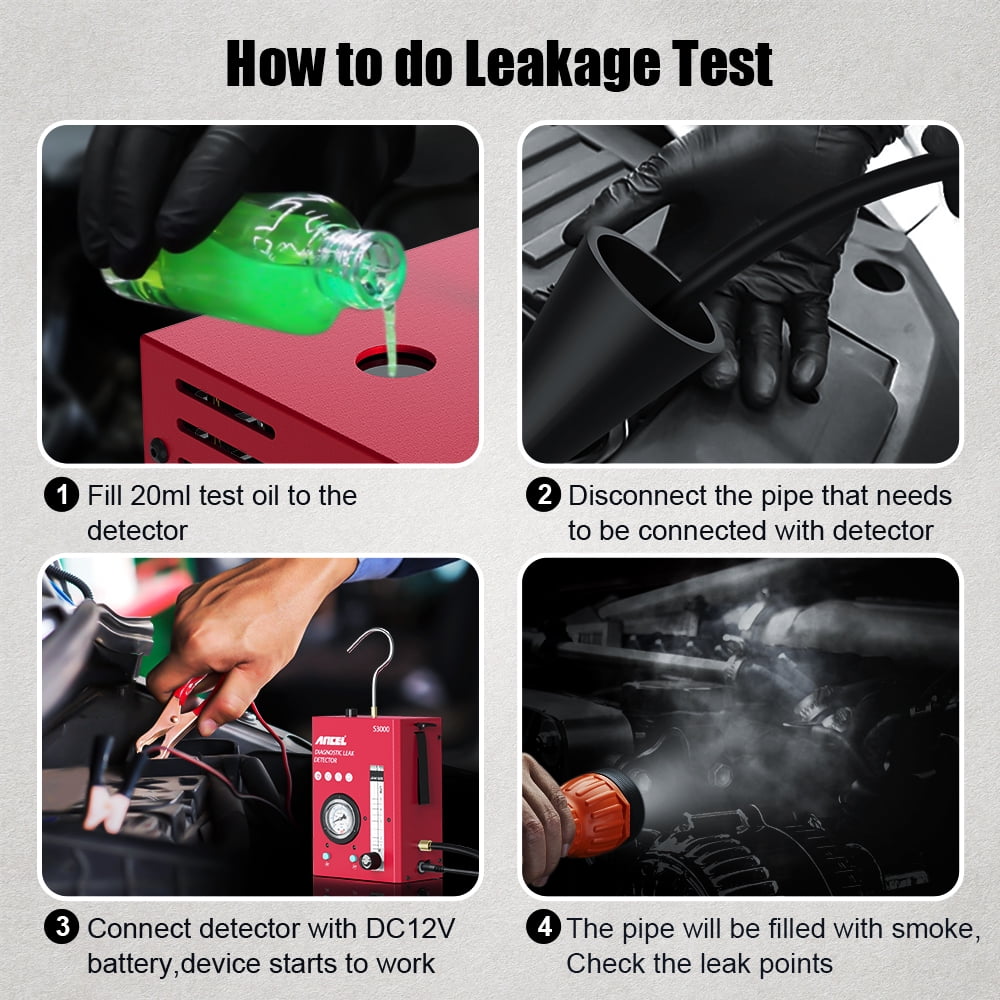 ANCEL S3000 Car Smoke Leak Detector Gas Pipe Leakage Analyzer Oil Pipe Generator All Pipe System EVAP Vacuum Leakage Diagnostic Tool