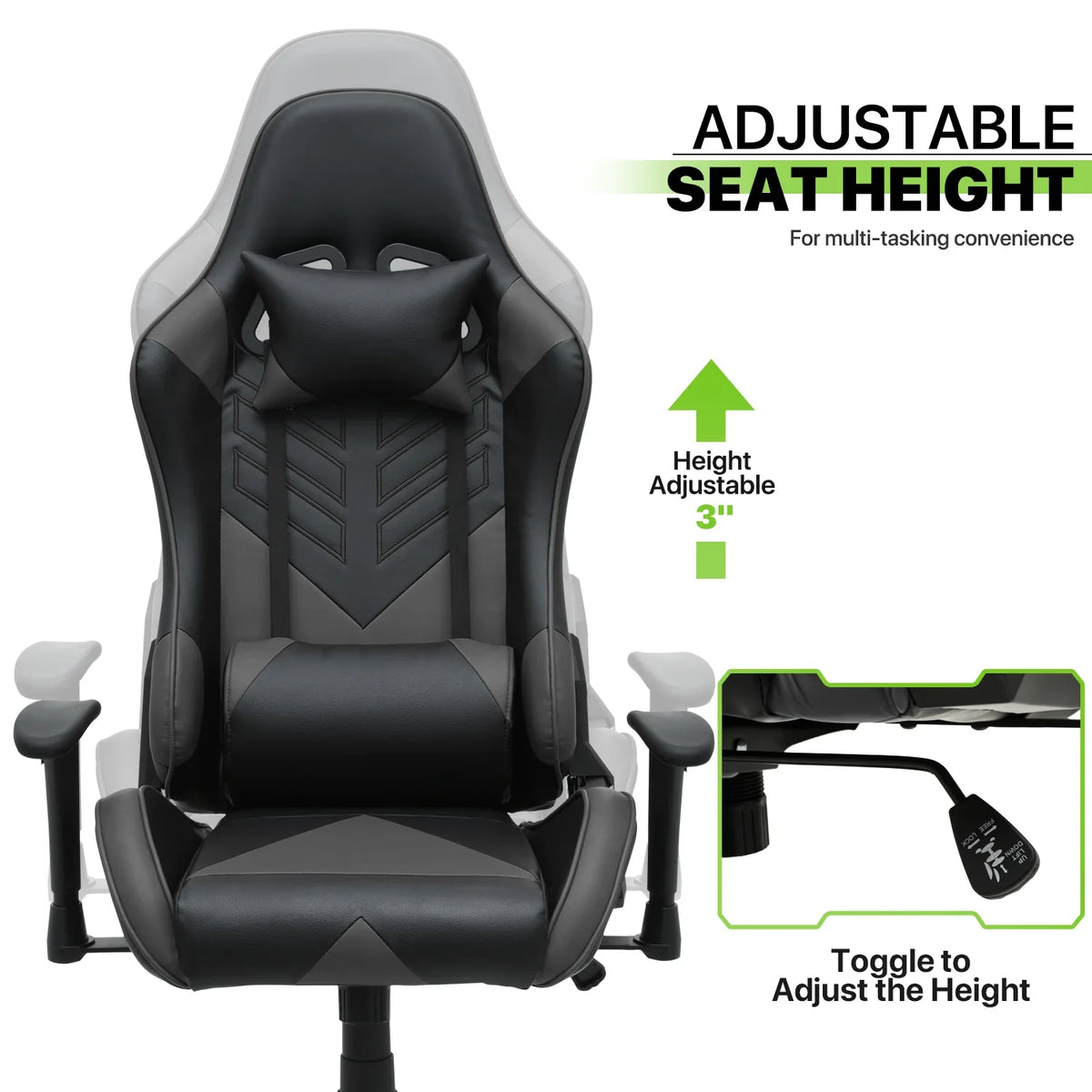 2026 NewMagshion Ergonomic Gaming Chair, Comfortable Gaming Chair, Computer Chair Leather Desk Chair Adjustable Swivel Gaming Office Chair, Blue